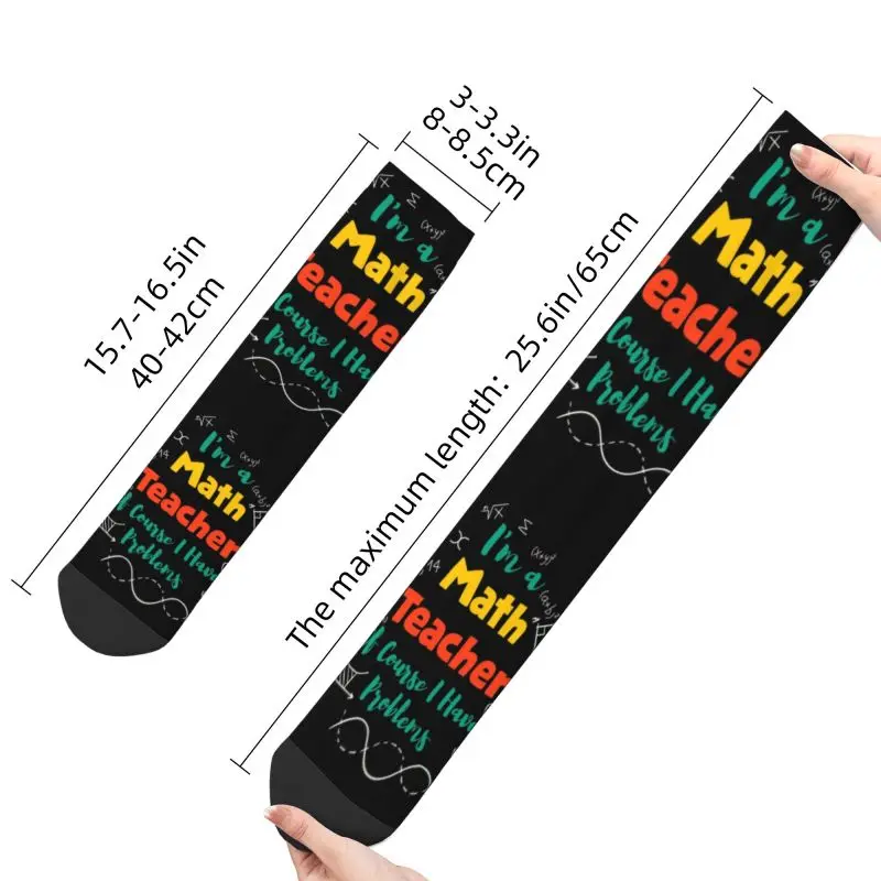 Chaussettes provoqué Mathematiging Crew pour hommes et femmes, chaussettes chaudes, chaussettes fantaisie, I'm A Math Teacher, Bien sûr, j'ai Ferrand, drôles