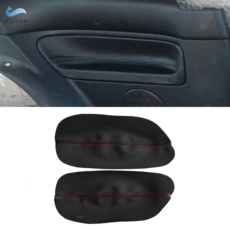 For VW Golf IV MK4 1999 2000 2001 2002 2003 2004 2005 Only 2/3 Doors Car Door Handle Armrest Panel Black Leather Cover with line