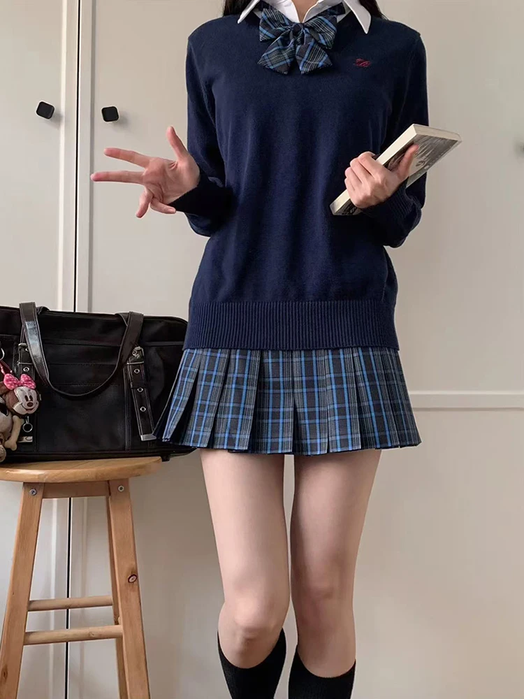 Jupes plissées à carreaux rétro japonais, taille haute, Preppy avec nœud, Mini jupes, uniformes originaux Jk, jupe trapèze pour écolières, été