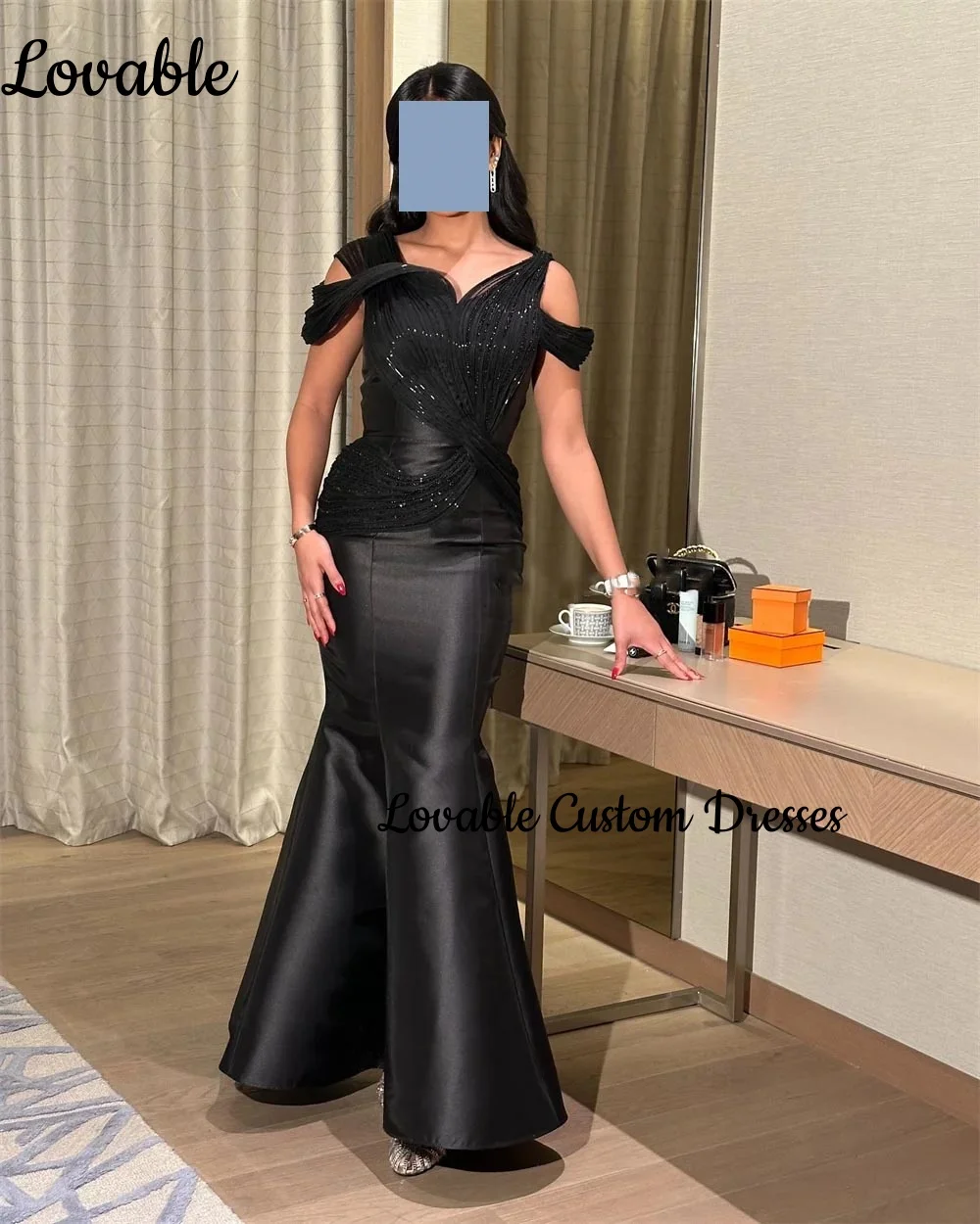 Sukienki wieczorowe damskie szyte na miarę, syreni krój, dekolt okrągły, długość do podłogi, eleganckie i ładne sukienki damskie, zapinane na zamek, sukienki wizytowe.