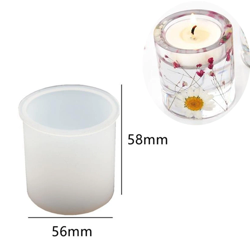 Concrete Tealight Holder Mold Terrazzo Candle Holder Silicone Mold for Transparent Epoxy Resin Ornaments,Home Clay Crafts Mould