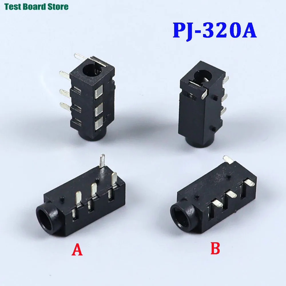 20PCS/Lot PJ320A 3.5MM Jack Female Audio Jack Connector 4 Pin DIP Headphone Jack Socket PJ320A Audio Interface Audio Jack