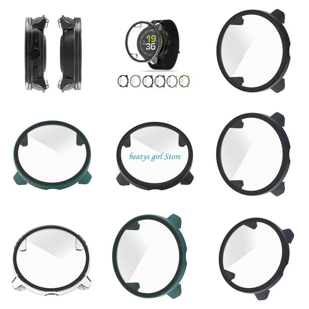 

C7AB Dustproof Scratch Resistant Tempered Glass Protective Case For Sports Smartwatch