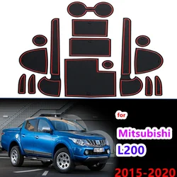 Door Groove Mat for Mitsubishi L200 KJ Triton Strada Strakar Barbarian Fiat Fullback RAM 1200 Anti-Slip Rubber Gate Slot Cup Mat