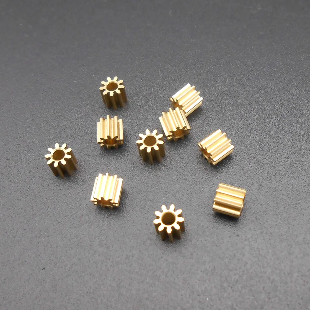 20Pcs/Lot 0.4M Brass Gear Spur Pinion Mechanical Small 0.4 Modulus Bore Hole Aperture 2MM 1.98MM 9 Teeth Height Lenght 4MM 92A