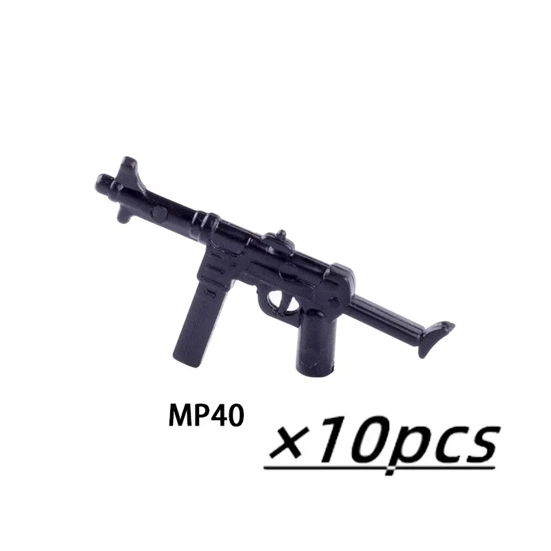 Military Weapons MOC WW2 Submachine Guns Army Soldiers Parts Mini Action Figures Accessories Building Blocks Toys