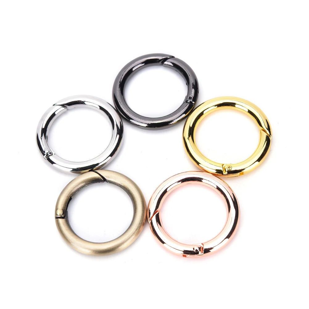 1 PCS 28mm Silver/Gold Plated Alloy Round Spring Snap Hooks Clip