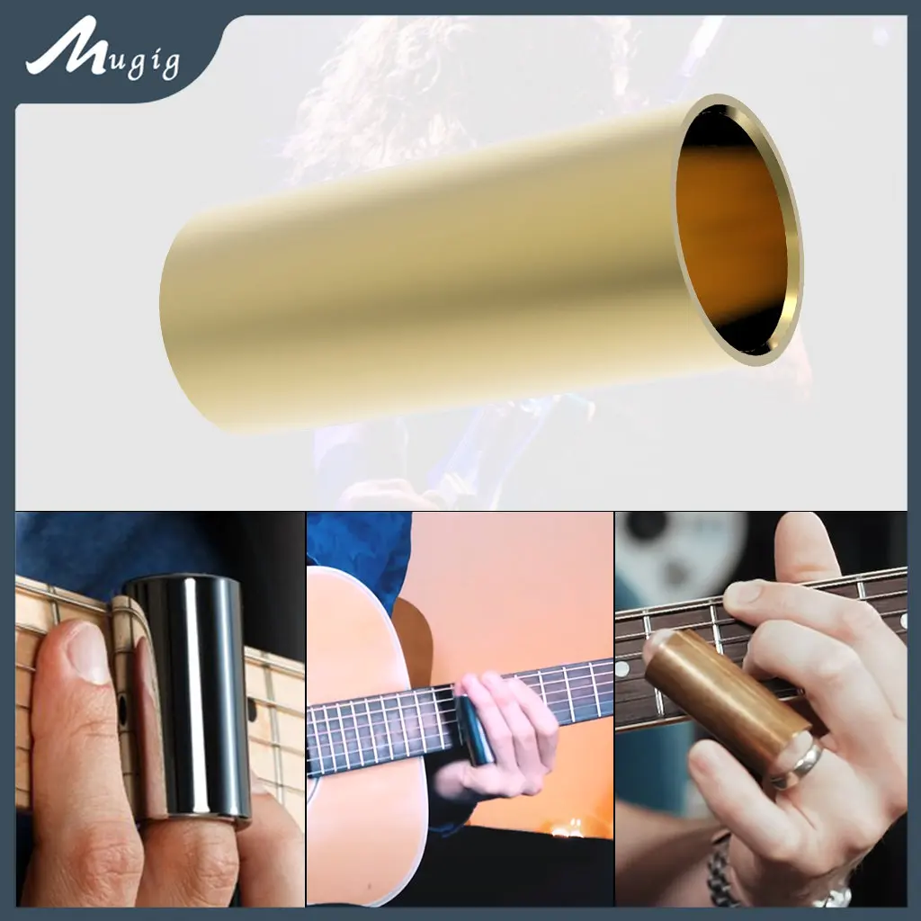 

Golden 60MM Guitar Slide Stainless Steel Slide Guitar Parts Medium Bottleneck Slide For Bass Guitar Parts Guitar Accessories