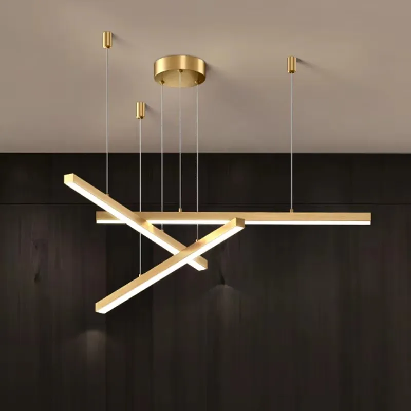 

Nordic Minimalist Luxury Ceiling Chandeliers Long Line Aluminum Led Pendant Lights Living Furniture Room Dining Decor Lampshade