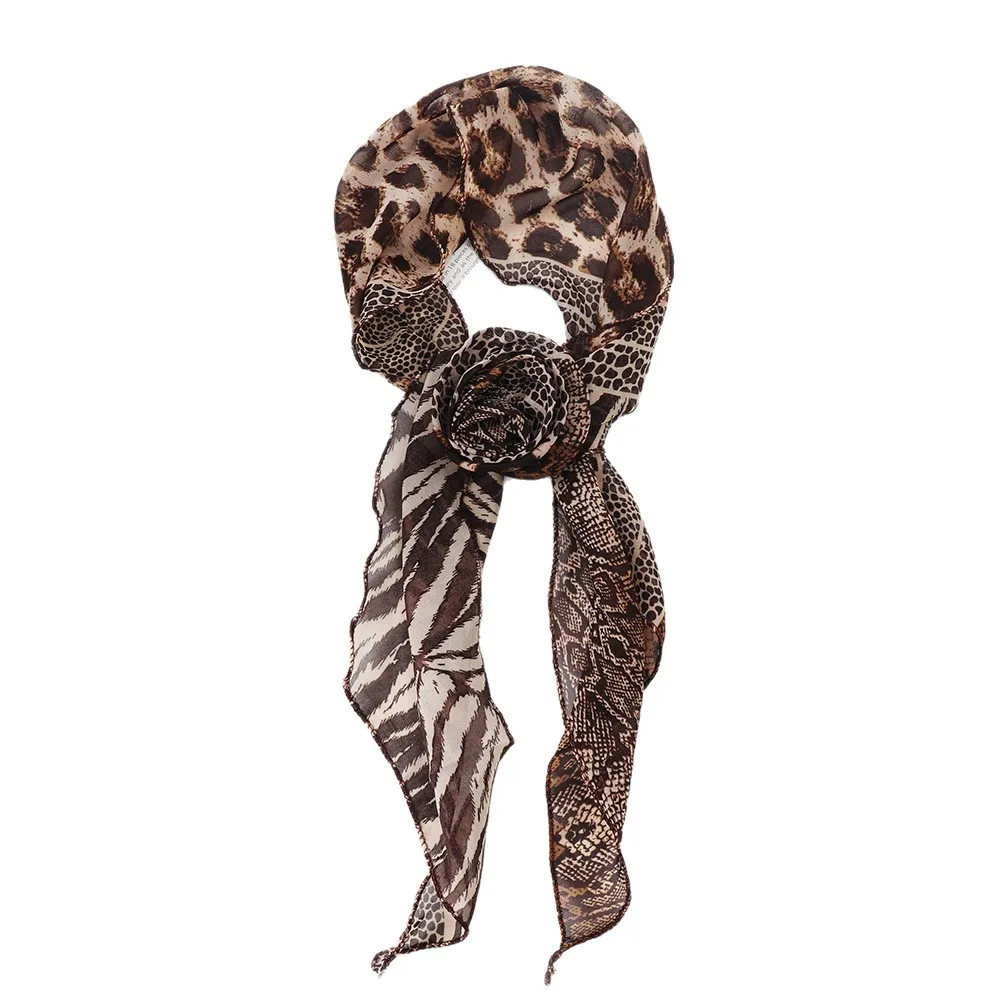 

American millennial style leopard pattern scarf for women 2025 summer new y2k retro scarf sweet and cool hot girl tied hairband