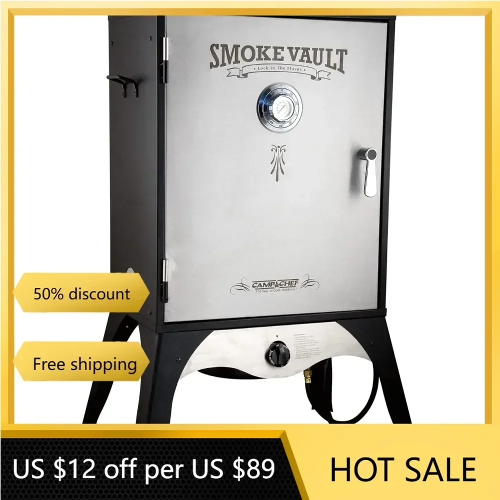 

Camp Chef Smoke Vault - Vertical, Propane Meat Smoker for Outdoor Cooking of Meat, Pies & More - 150°F to 350°F Range - 24"