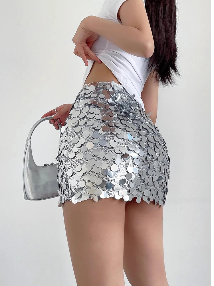 

Women sequin short skirt sexy wrap buttocks glitter mini skirt women party high waisted club slim fit short skirt elegant Women