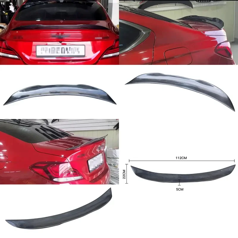 for Hyundai Genesis G70 2017-2021 P-Type Carbon Fiber Rear Trunk Lip Tail Spoiler Ducktail Wing