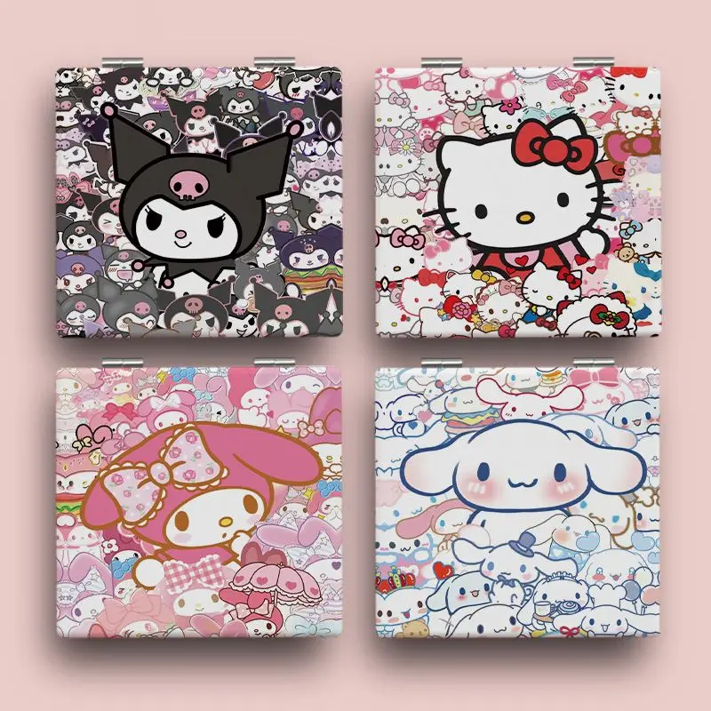 

NewstyleKawaiicartoon characters Sanrio Klomi KT cat Melody small mirror carry girl dormitory folding mirror ins style wholesale