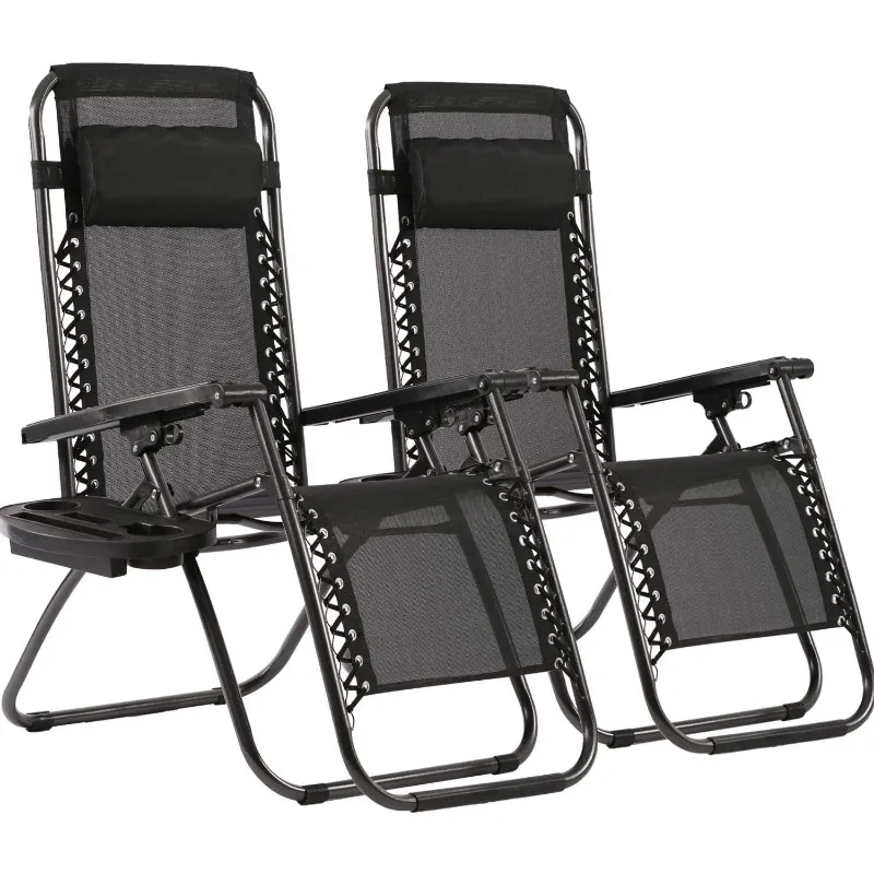 

2 Pack Utility Tray Steel Zero-Gravity Chair