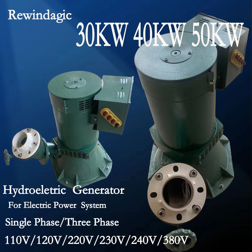 30KW 40KW 50KW Hydraulic Water Generator Three Phase Alternator Permanent Magnet 220V 230V 240V 5KW Hydraulic Turbine Generator