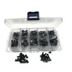 200PCS YFS M3 12.9 GRADE Black Nickel Plated Antirust Screws ASSORTED SET (200PCS) With MINI BOX SCM435 alloy steel screws