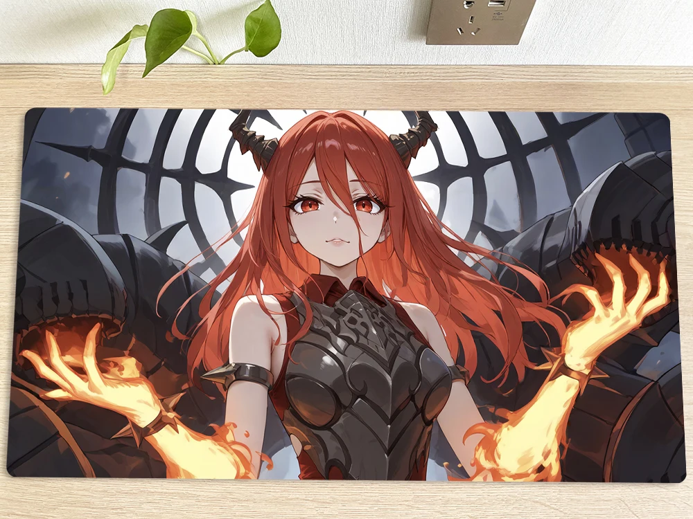 YuGiOh Table Playmat Promethean Princess, Bestower of Flames TCG CCG Mat Trading Card Game Mat Mouse Pad Gaming Play Mat