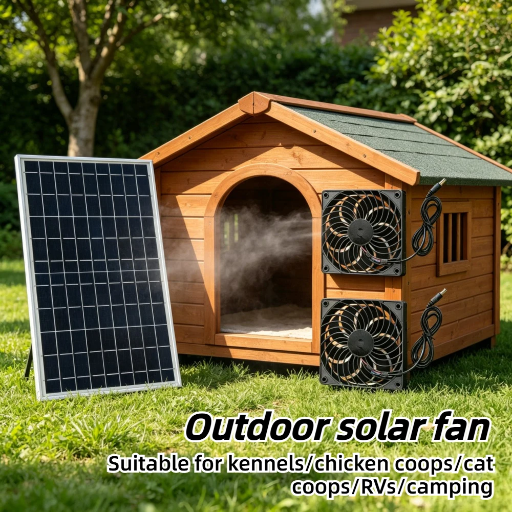 

10W Solar Vent Fan Outdoor Waterproof Air Circulation Exhaust Cooling System Durable Household Farm Accessories for Pet House