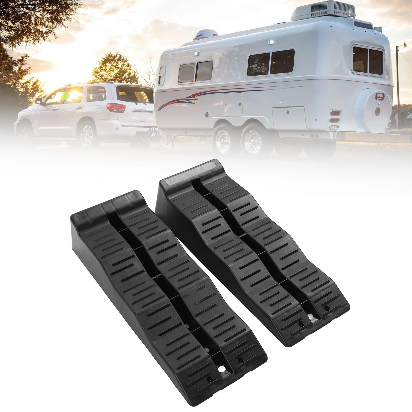 

RV Leveling Ramps 11000LBS Load Capacity RV Leveler Wheel Chock for Travel Trailer Campers Truck RV Leveler RV Leveling Ramps