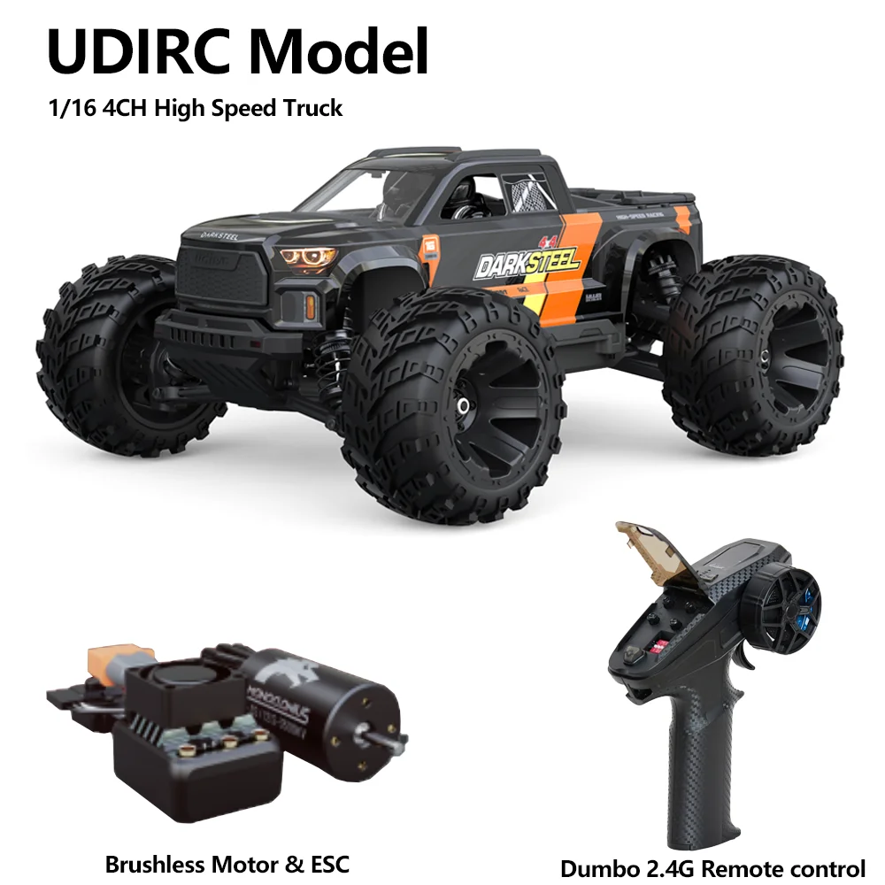 UDIRC 1:16 RC Crawler UD1610s Brushless Remote Control Car Flip Off-Road Climbing Vehicle Simulation Model Toy for Adults