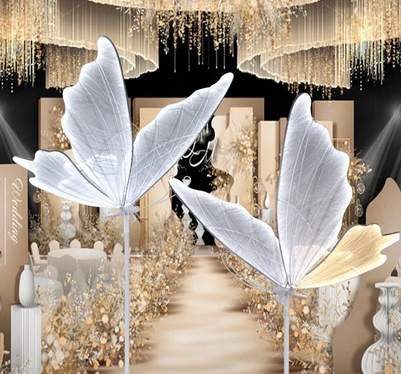 Wedding Floor Lamps Butterflies LED Lace Lamp Romantic Creative Hanging Butterfly Road Load Walkway Party Stage Pendant Lights