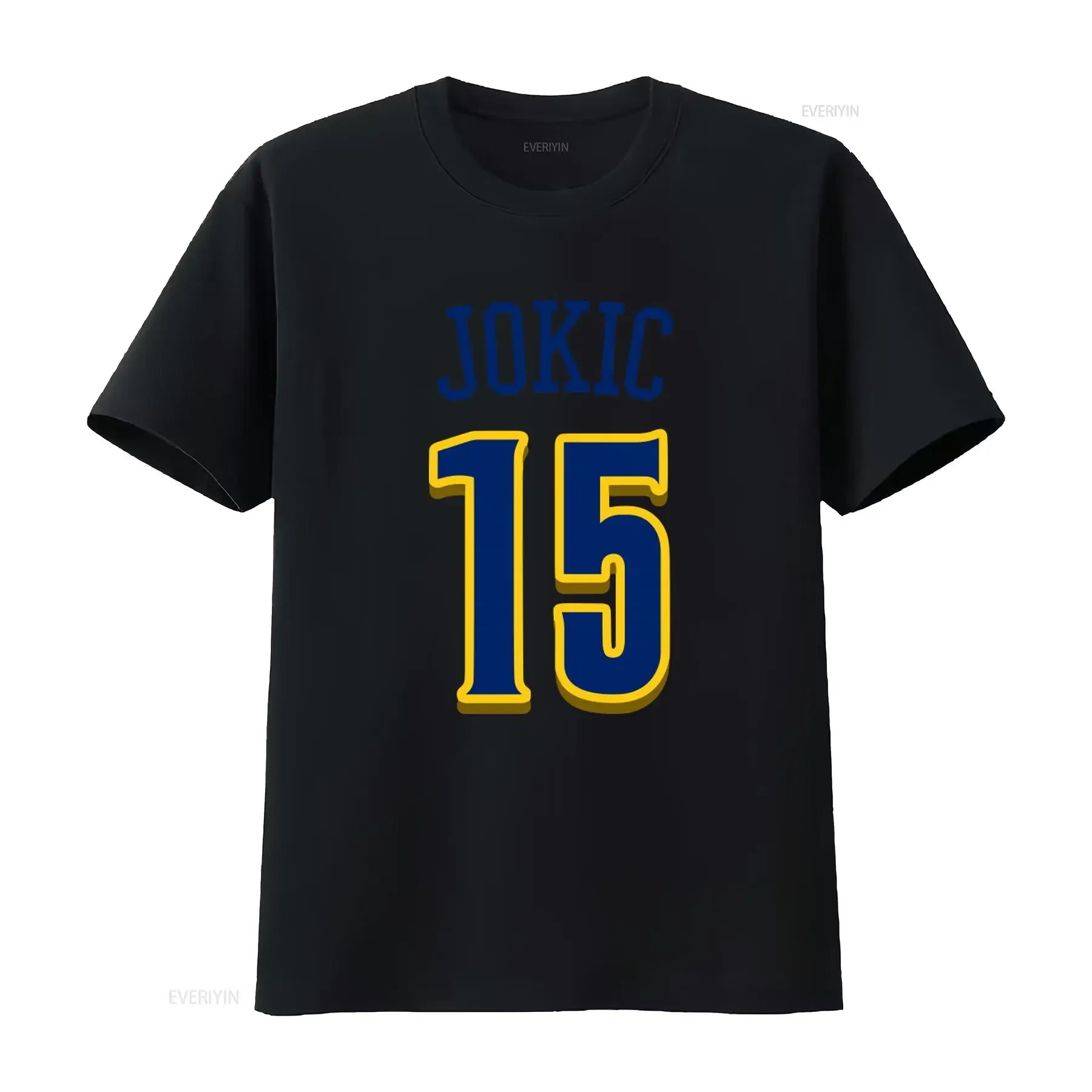 Nikola Jokic 15 Number Denver Basketball Fan T Shirt Perfect for Enthusiasts vintage Washed fashion Versatile Stretched