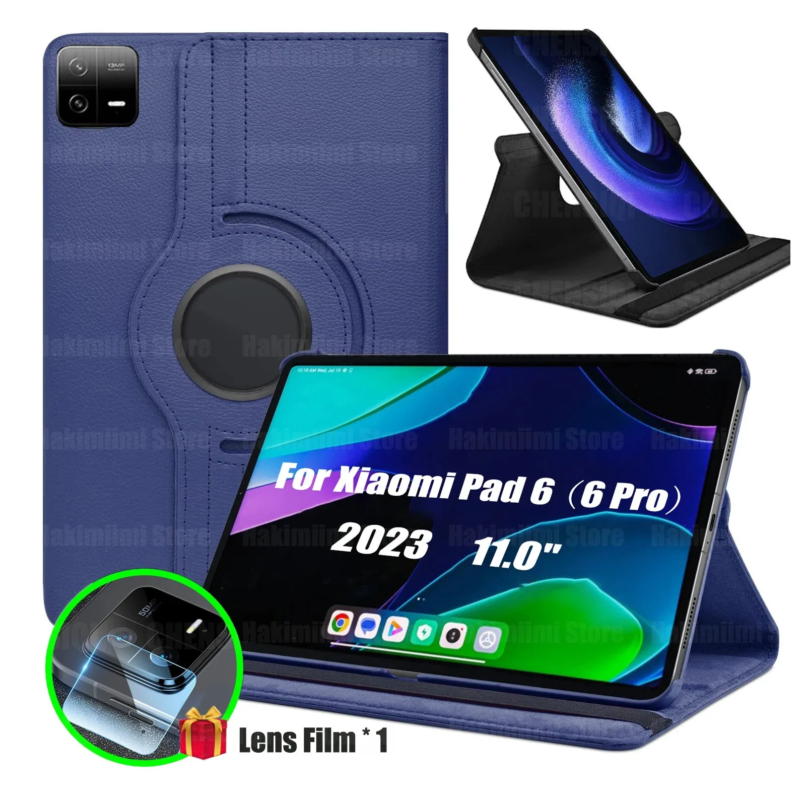 

Leather Case for Xiaomi Pad 6/Mi Pad 6 Pro 11" Tablet 2023 Protective Case with Sleep/Wake Function and 360 Rotating Stand Cover