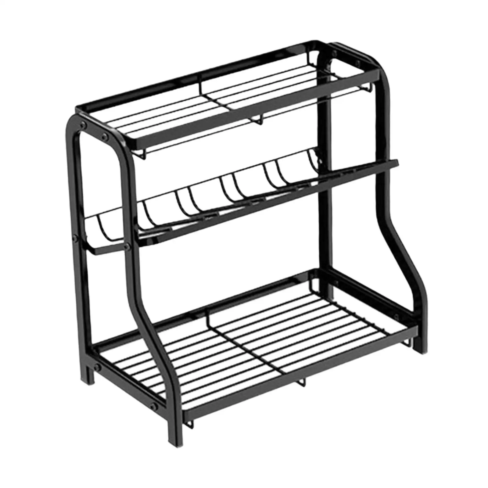 

Spice Rack 3 Tier Standing Holder Storage Multipurpose Carbon Steel Spice Jar Rack for Bedroom Kitchen Bathroom Pantry Cabinet