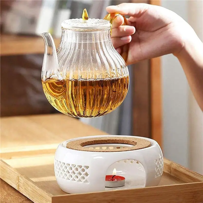 ABJO-2X Teapot Warmer, Teapot Warmer With Cork Cushion, Perfect For Glass Teapots And Teapot