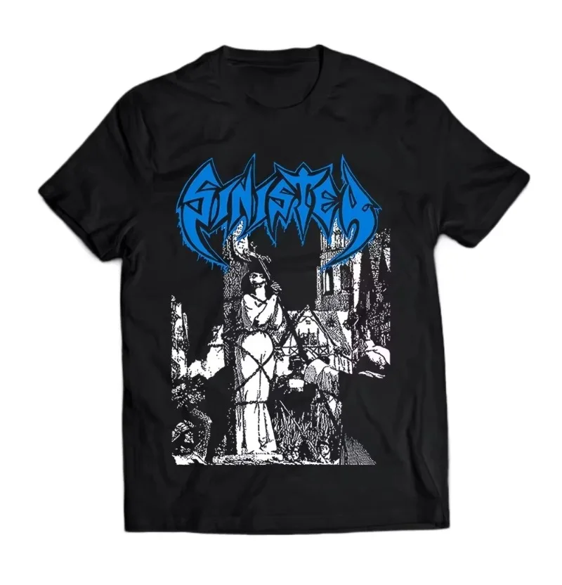 

Summer The Sinister Eternal Curse: Men and Women Cotton Printed T-shirt Short-sleeved Retro Hip-hop Rock Band Men's Streetwear