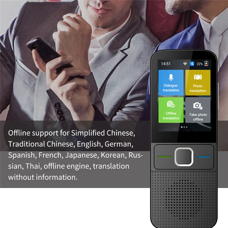 3CGRO-T10 مترجم صوتي ذكي ترجمة فورية في الوقت الحقيقي 137+ لغة، قدرات مدعومة غير متصلة بالإنترنت