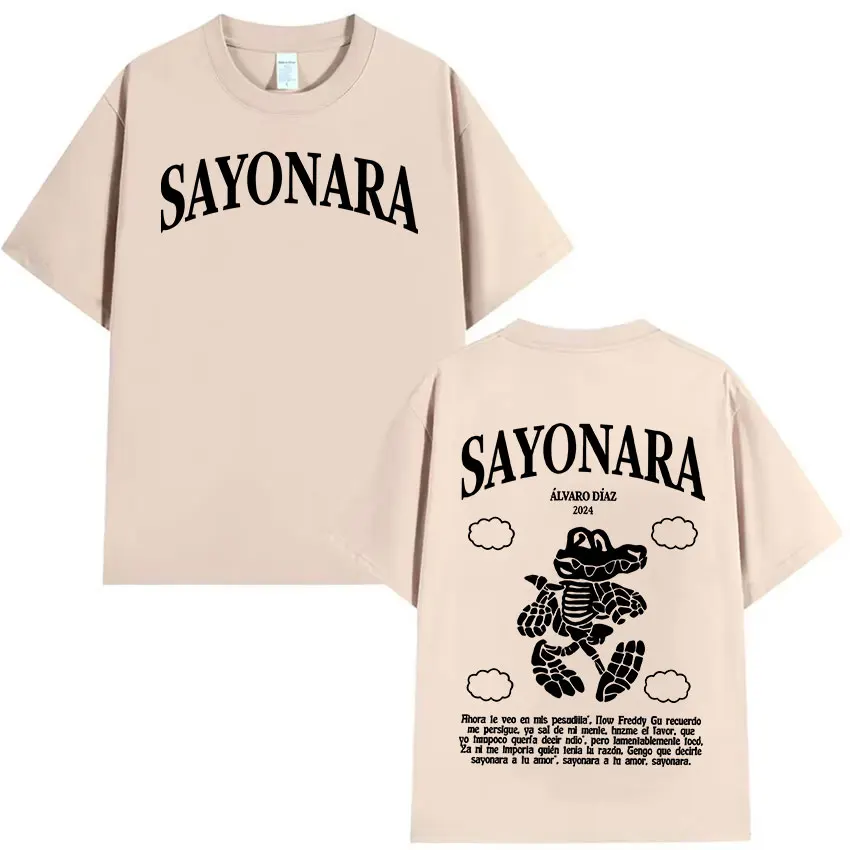 ألفارو دياز سايونارا جولة 2025 ألبوم تي شيرت الرجال موضة المتضخم تي شيرتات قصيرة الاكمام الهيب هوب رائجة البيع القطن تيز الشارع الشهير #6