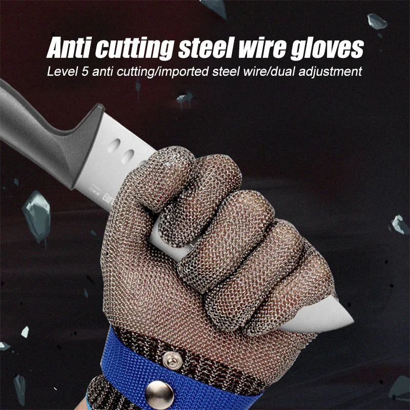 Stainless Steel Anti-cut Gloves Metal Kit Butcher Protection Meat Anti-cut Gloves Safety Supplies Anti-cut Anti-stab Gadgets