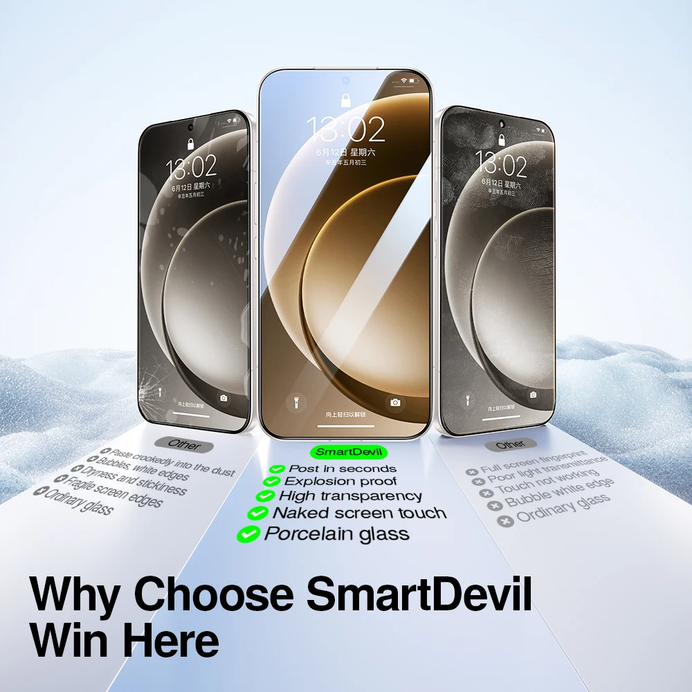 SmartDevil Dust-free Box Tempered Glass Film for OnePlus 15 13T HD Screen Protector for OnePlus ACE6 6T 5 Clear Anti-fingerprint