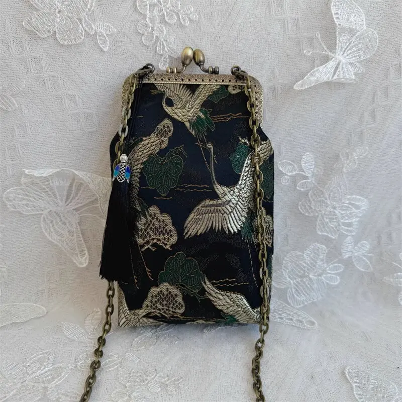 

2025 chinese traditional fashion style hanfu acessory bag ancient crossbody bag female vintage daily tassel handmade bag w510