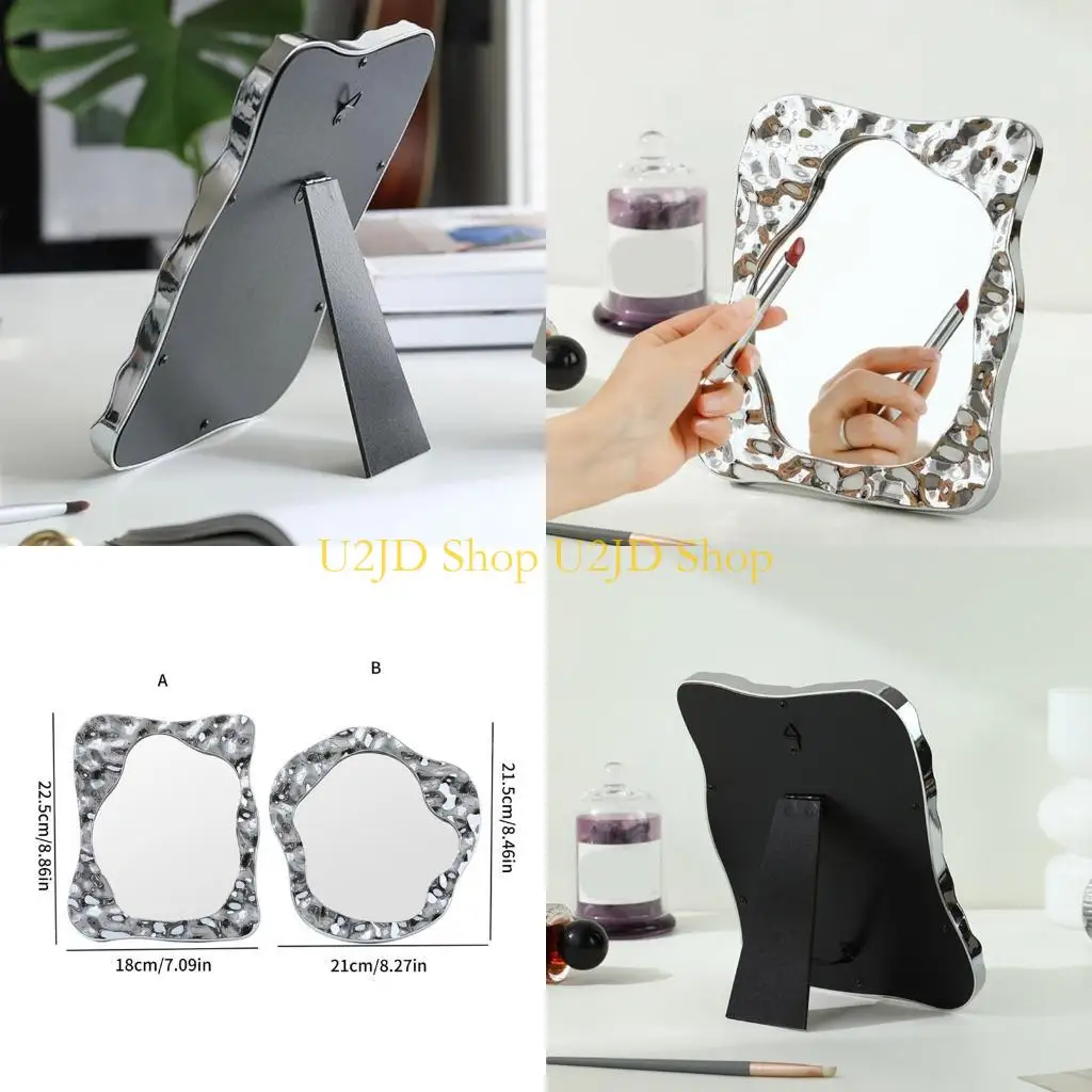 مرآة مكياج سطح المكتب U2JD ، مكتب طي محمول مرآة مستحضرات تجميل مرآة الحلق مرآة سفر مرآة تكييف مرآة