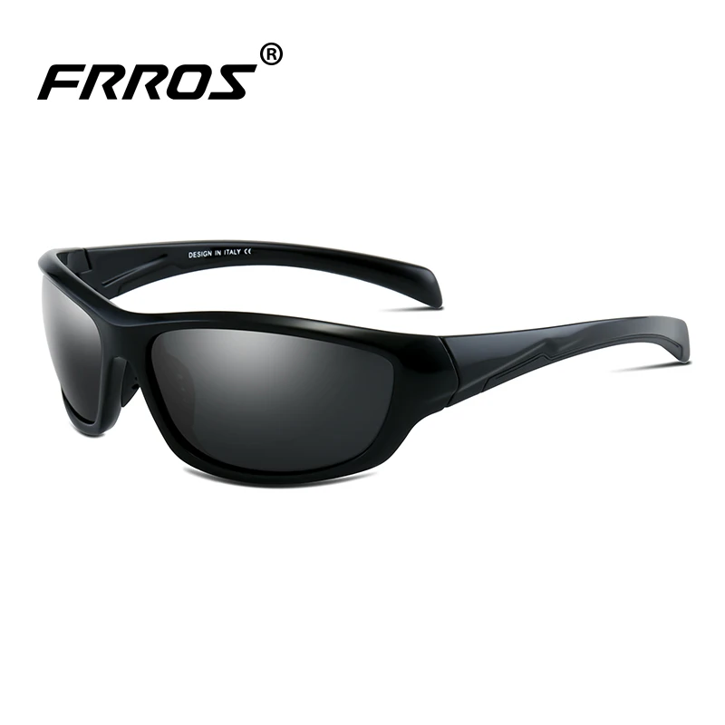 FRROS Brand Polarized Fishing Sunglasses Men's Outdoor Sport Wrap Goggles Photochromic Lens Colorful Mirror Shades Eyewear UV400