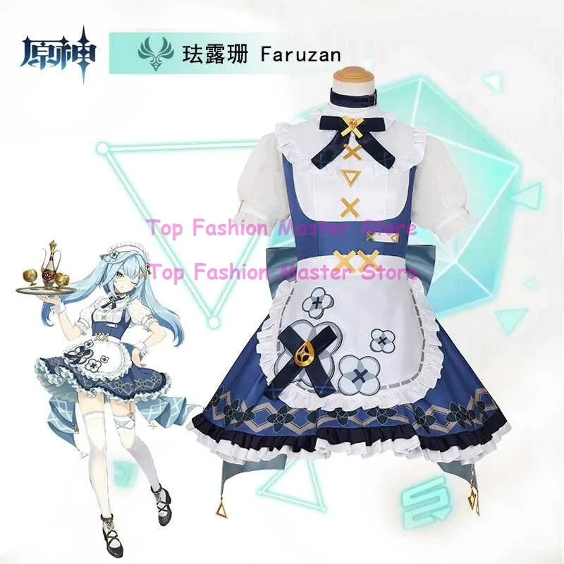 Anime Game Genshin Impact Faruzan Cosplay Maid Dress wig shoes full Cosplay Costumes Sets party RolePlay Lolita Costume