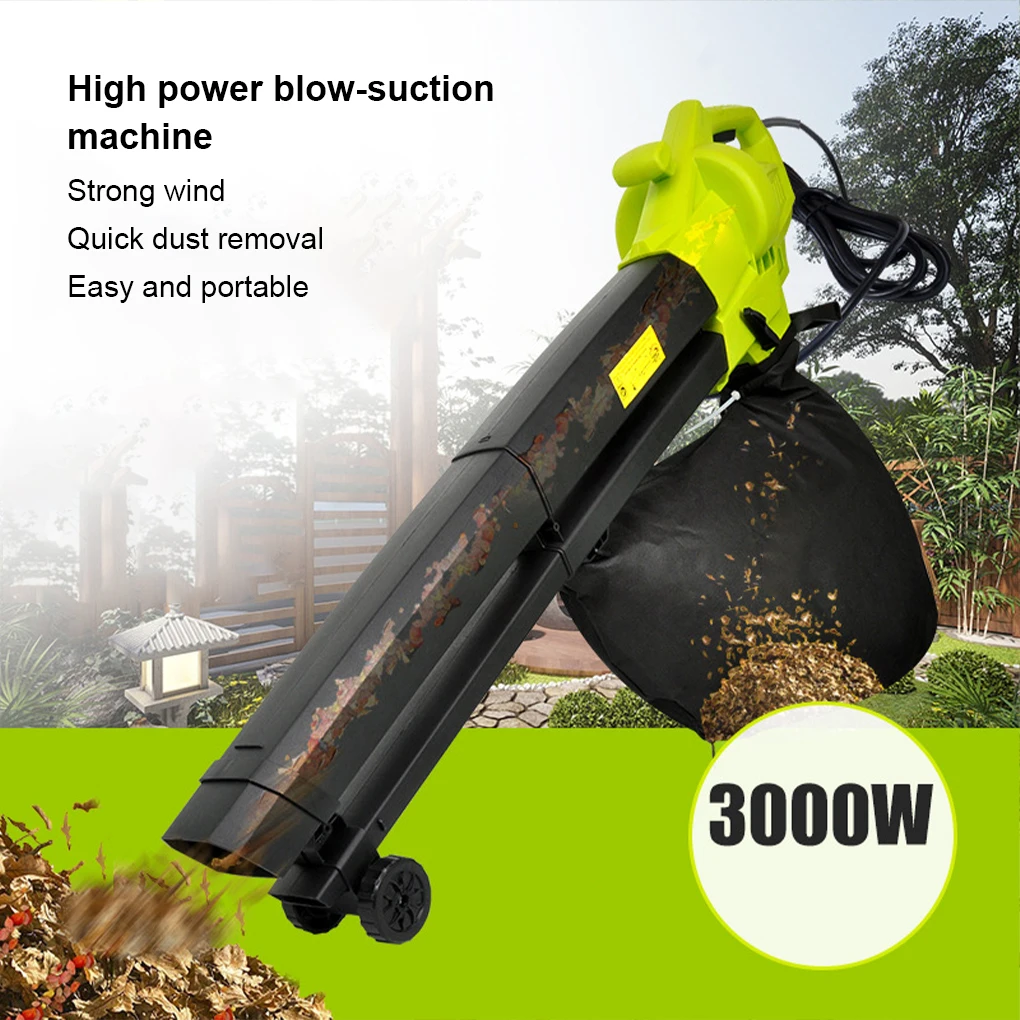 3000W Electric Blowing Cleaner 3 In 1 Blower/Vacuum Dust Collector Machine Garden Leaf Collecting Shredder Blowing Cleaner