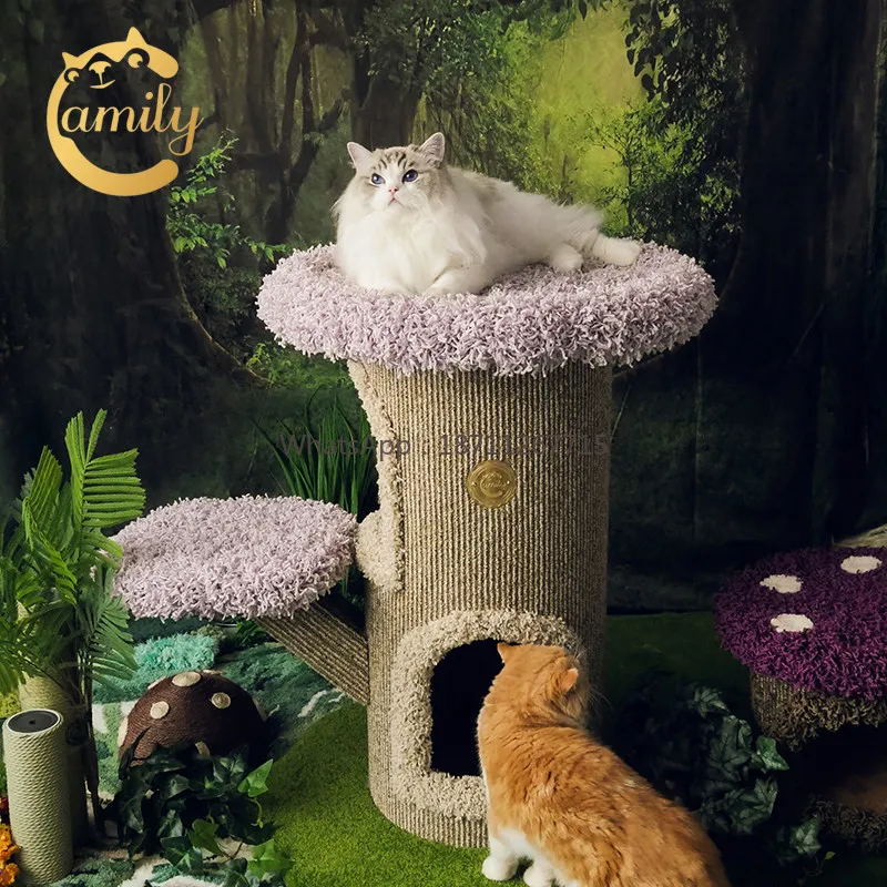 Camily mushroom cat climbing frame mushroom pier cat nest solid wood