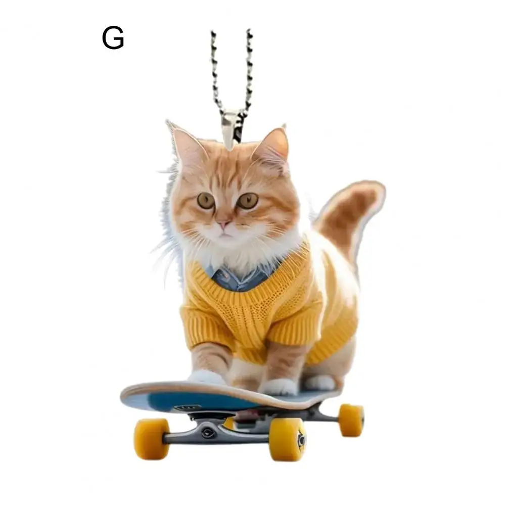 Cat Lover Decor Cute Cat Acrylic Pendant with Lanyard for Hanging Adorable Mirror Window Decoration Accessory for Cat Lovers