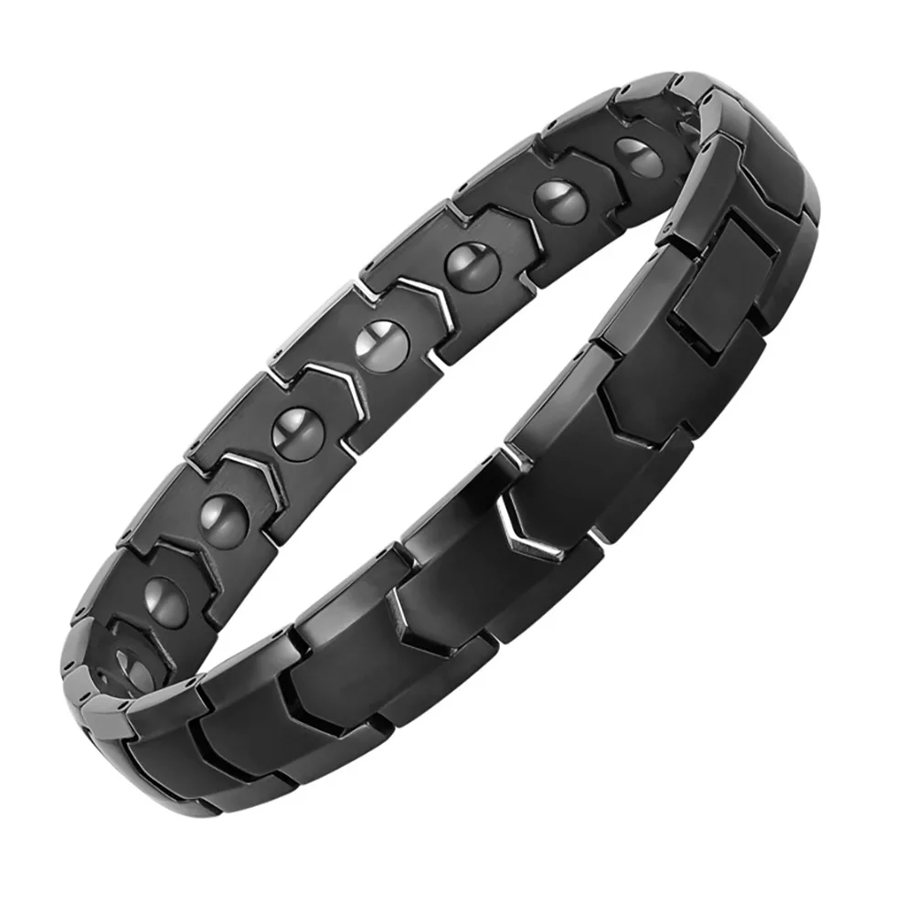 Trendiges 10MM Edelstahl Permanentmagnet Magnetarmband für Damen und Herren Metall HipHop Paar Schmuck Geschenk – Detail 4