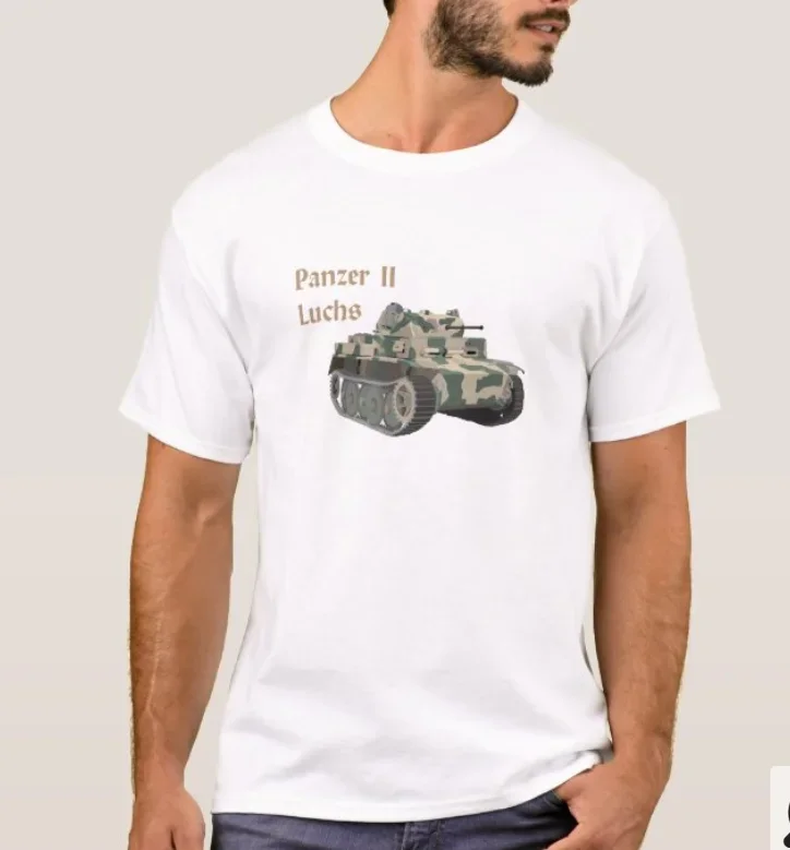 Army  Panzer II Luchs Battle Tank T-Shirt 100% Cotton O-Neck Short Sleeve Casual Mens T-shirt Size S-3XL