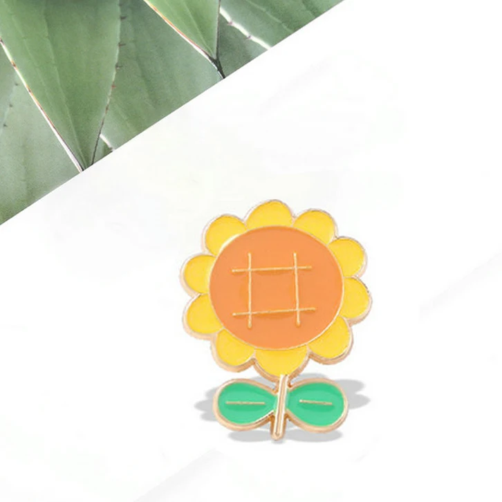 Floral Brooches Plant Badges for Banquet Wedding Party Women Fashion Jewelry High Quality Sunflower Enamel Pins