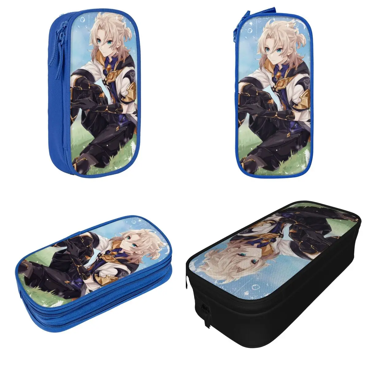 Creative Genshin Impact Albedo Pencil Case Anime Game Pencilcases Pen Box for Student Large Storage Bags Students Stationery