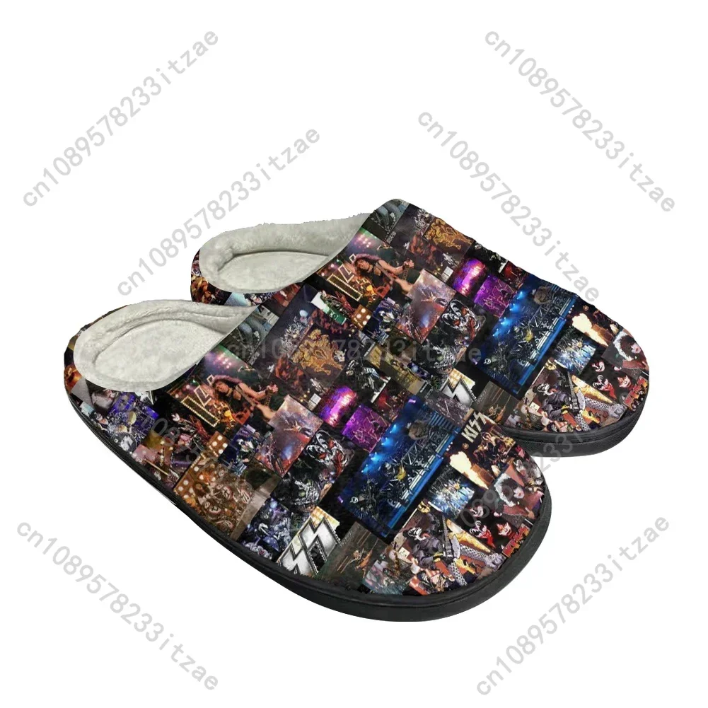 Heiße coole Kiss Band Mode Baumwolle benutzerdefinierte Hausschuhe Herren Damen Teenager Plüsch lässig warm halten Schuhe thermische bequeme Slipper