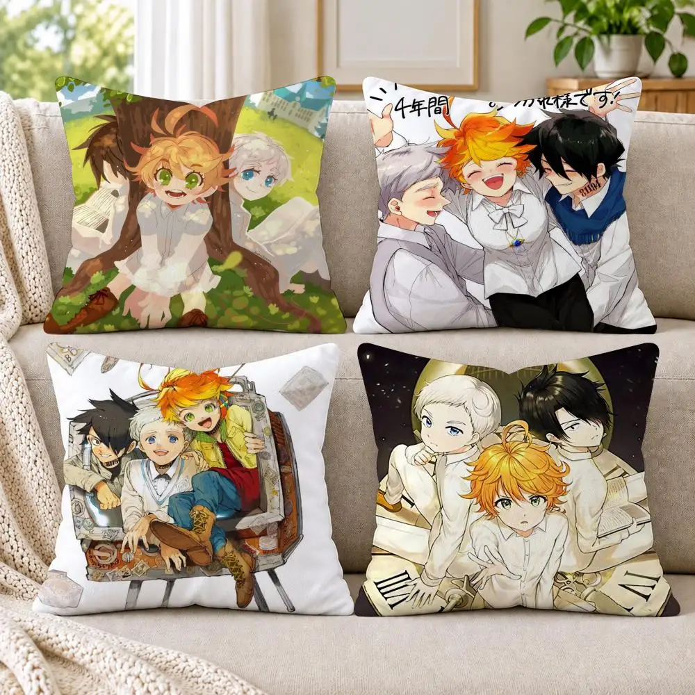 The Promised N-Neverland Cushion Cover Short Plush Double-Sided Printing Sofa Bedroom Pillow Case Aesthetic Home Decor
