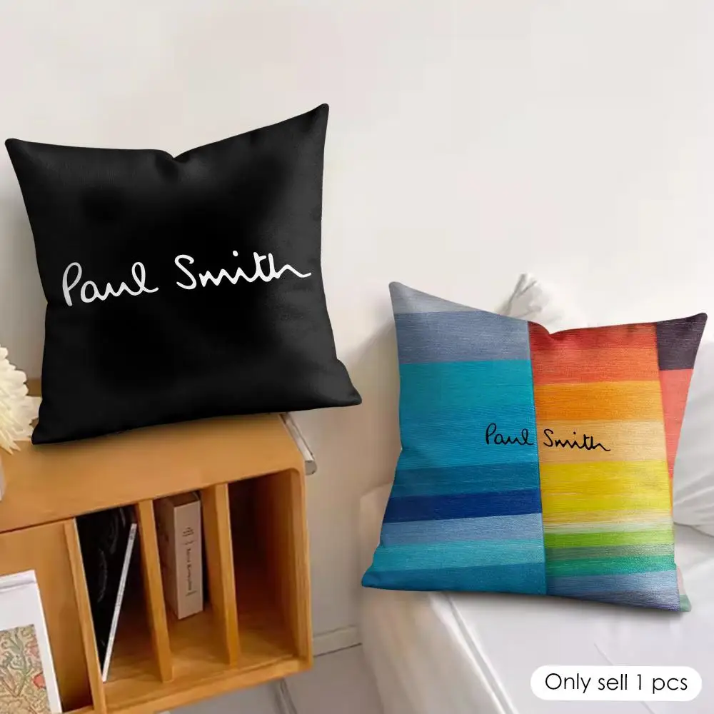 S-Smith Fashion P-Paul Cushion Cover Silky Short Plush Invisible Zipper Dustproof Sofa Pillow Case For Home Decor