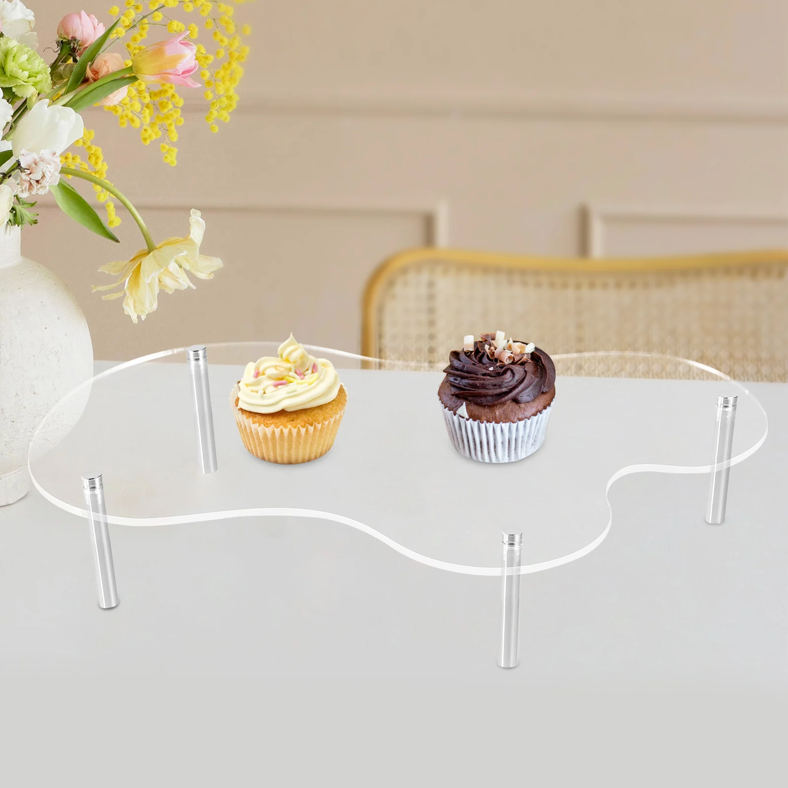 

1 set 1 Set Acrylic Cake Stand Display For Wedding Dessert Table Clear Cupcake Holder Modern Treat Stand Set Elegant Plate